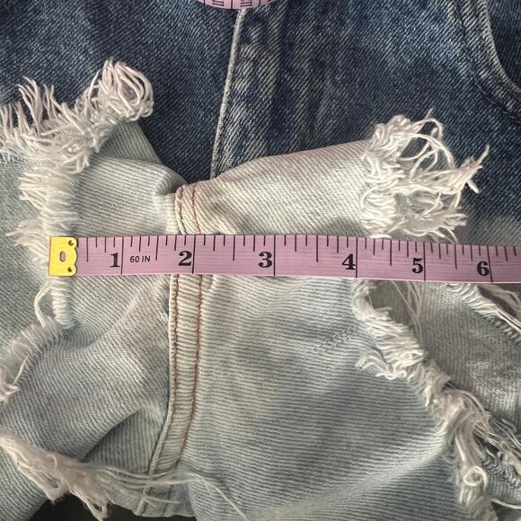 Abercrombie & Fitch Y2K Vtg Dip Dye High Rise Cut Off Denim Shorts 8 Distressed - Picture 5 of 9